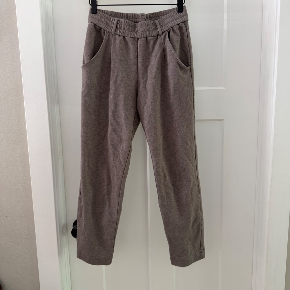 Varleyβ Copra Pant Womens Small Taupe Brown Elastic Waist Pleated Joggers Cozy